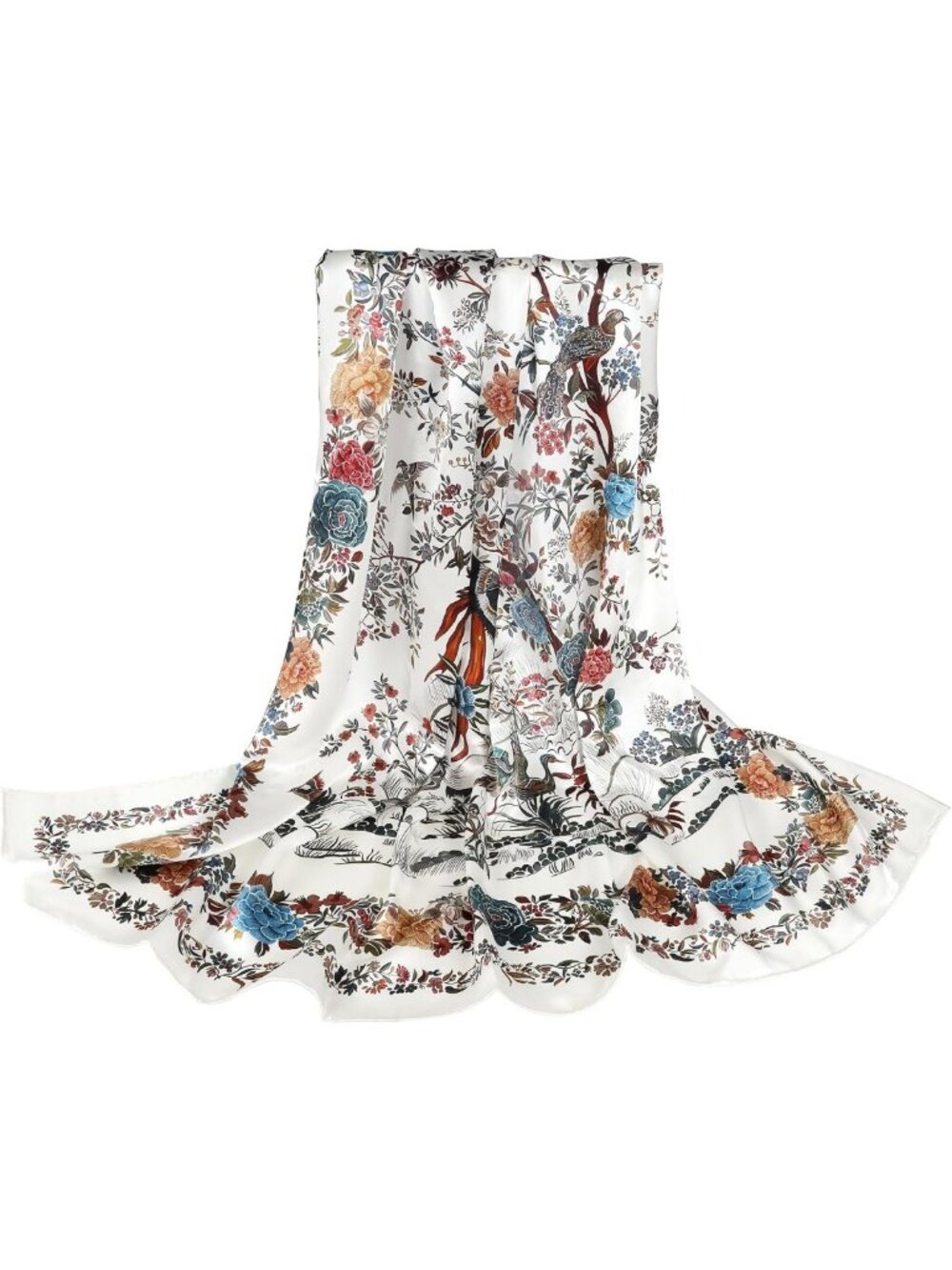 Luxurious 100% Mulberry Silk Large Square Scarf | Versatile Hair Wrap & Shawl